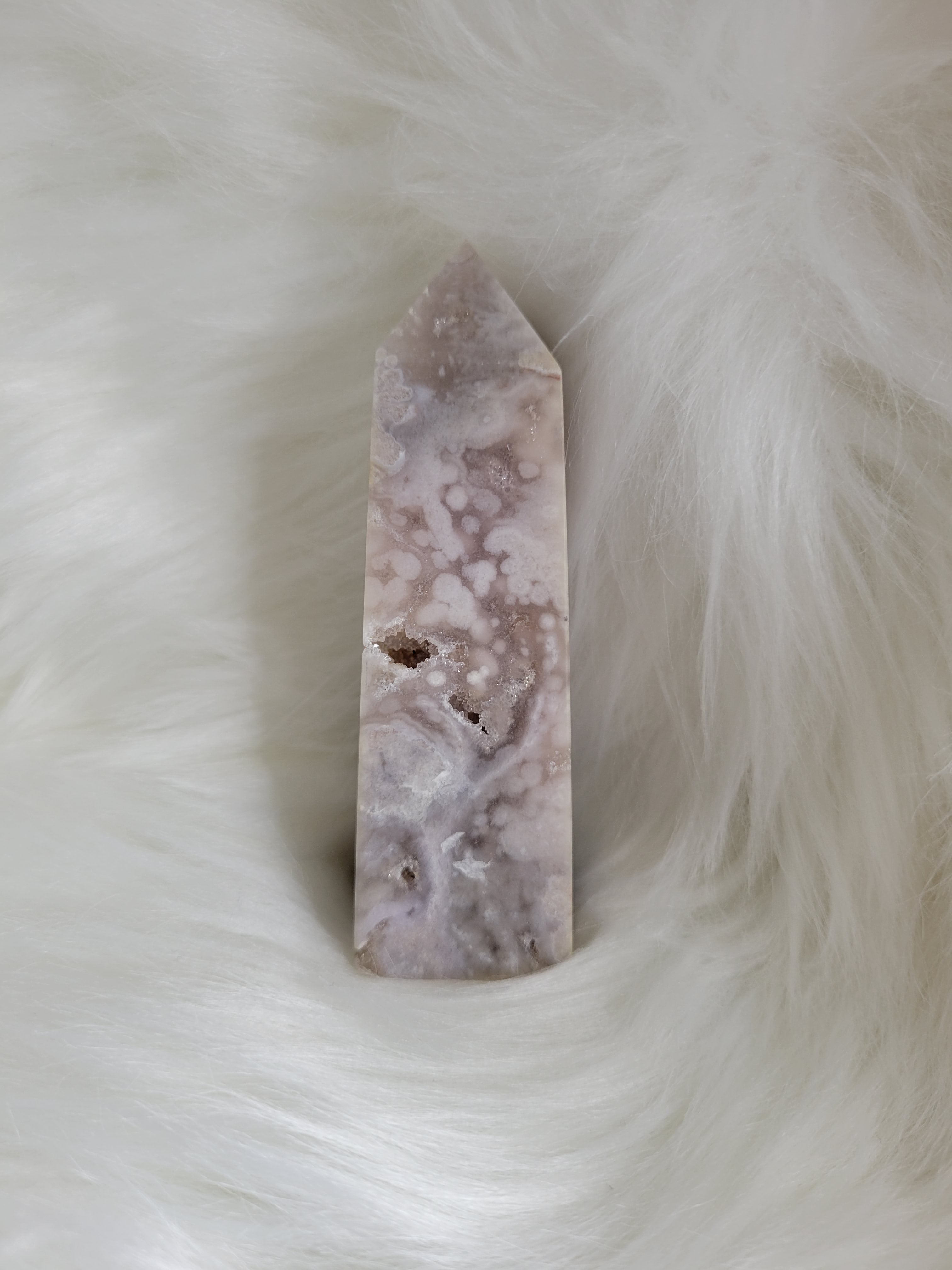 Pink Amythyst Flower Agate Tower