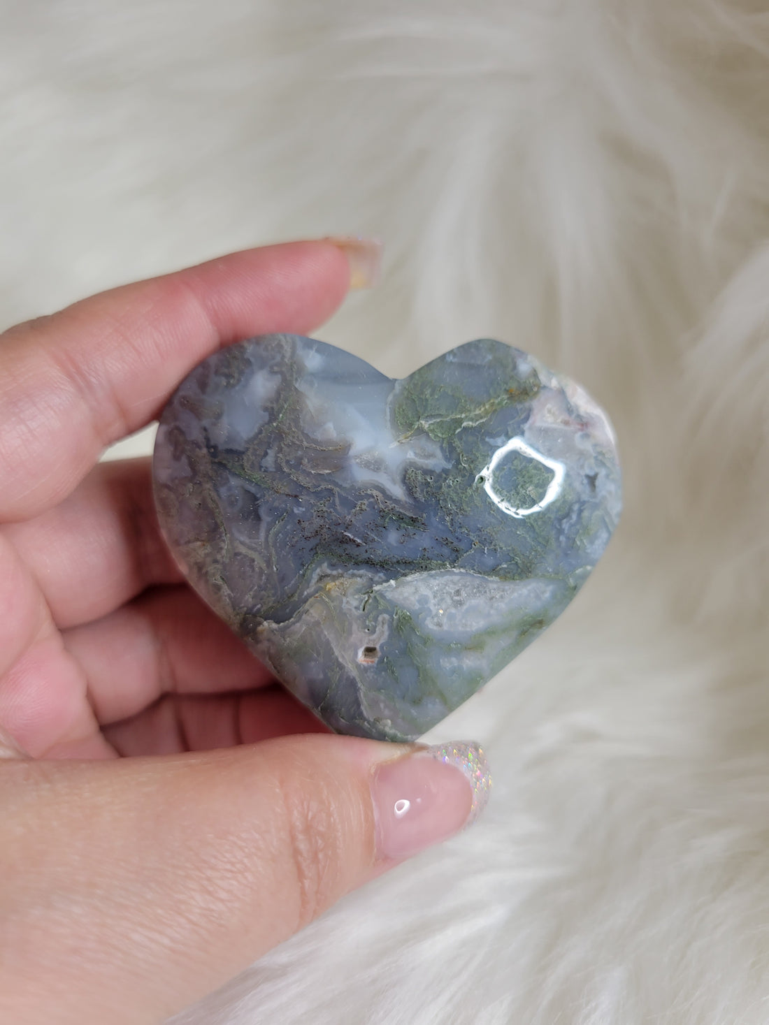 Moss Agate Heart