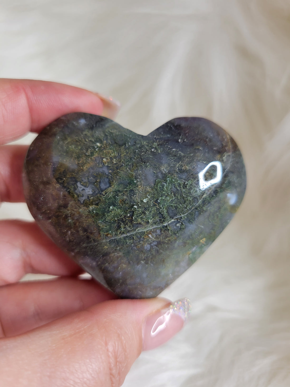 Moss Agate Heart