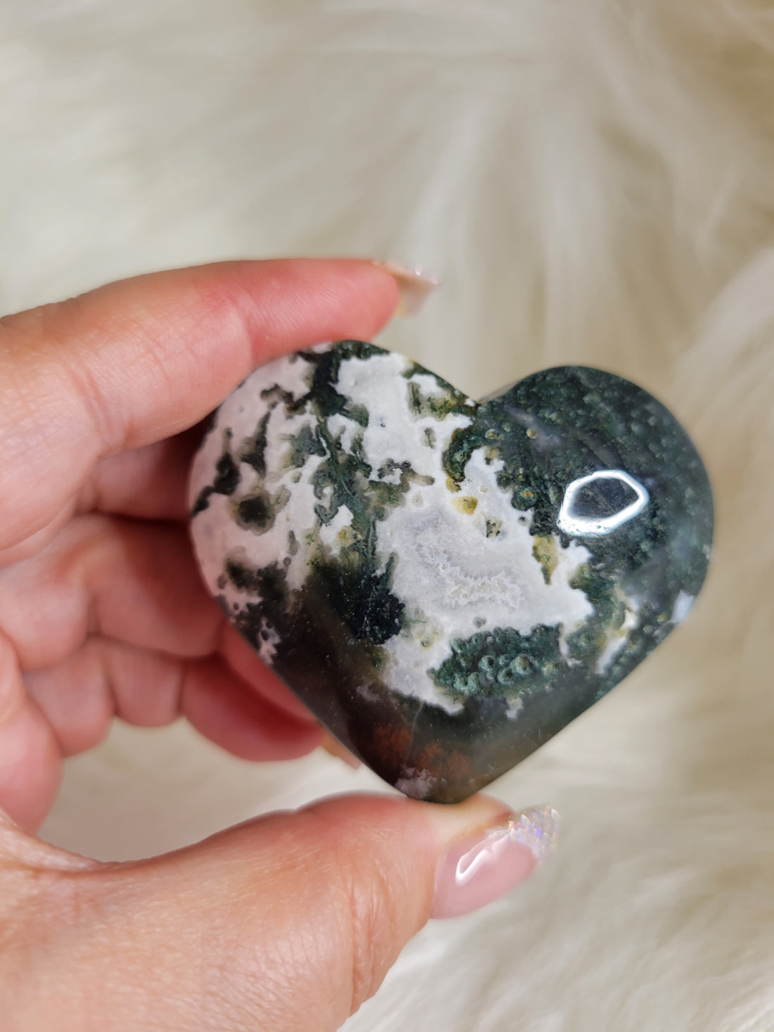 Moss Agate Heart