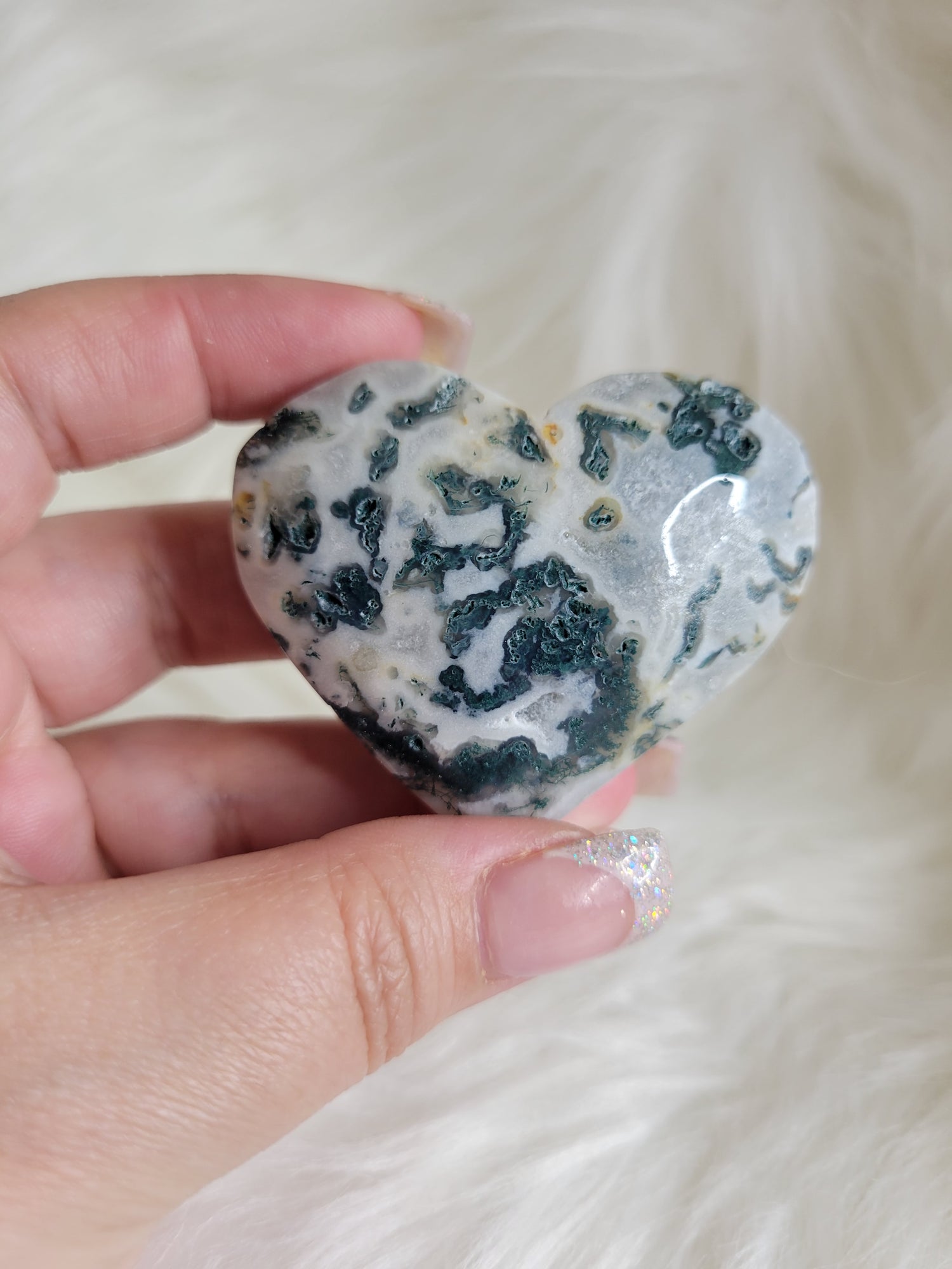 Moss Agate Heart