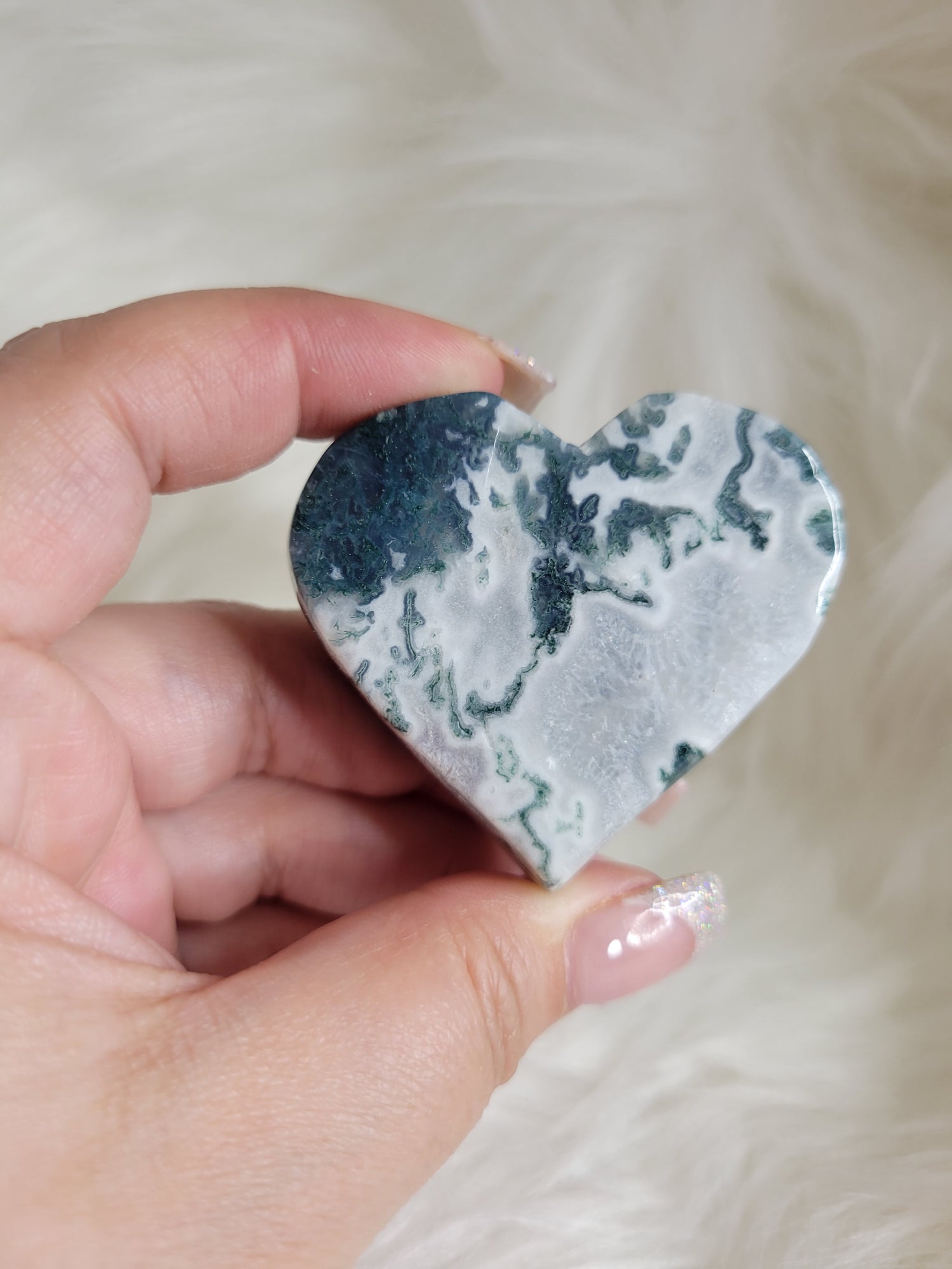 Moss Agate Heart