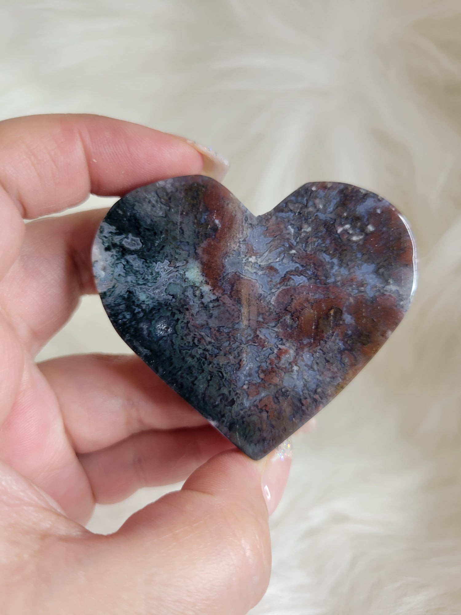 Moss Agate Heart