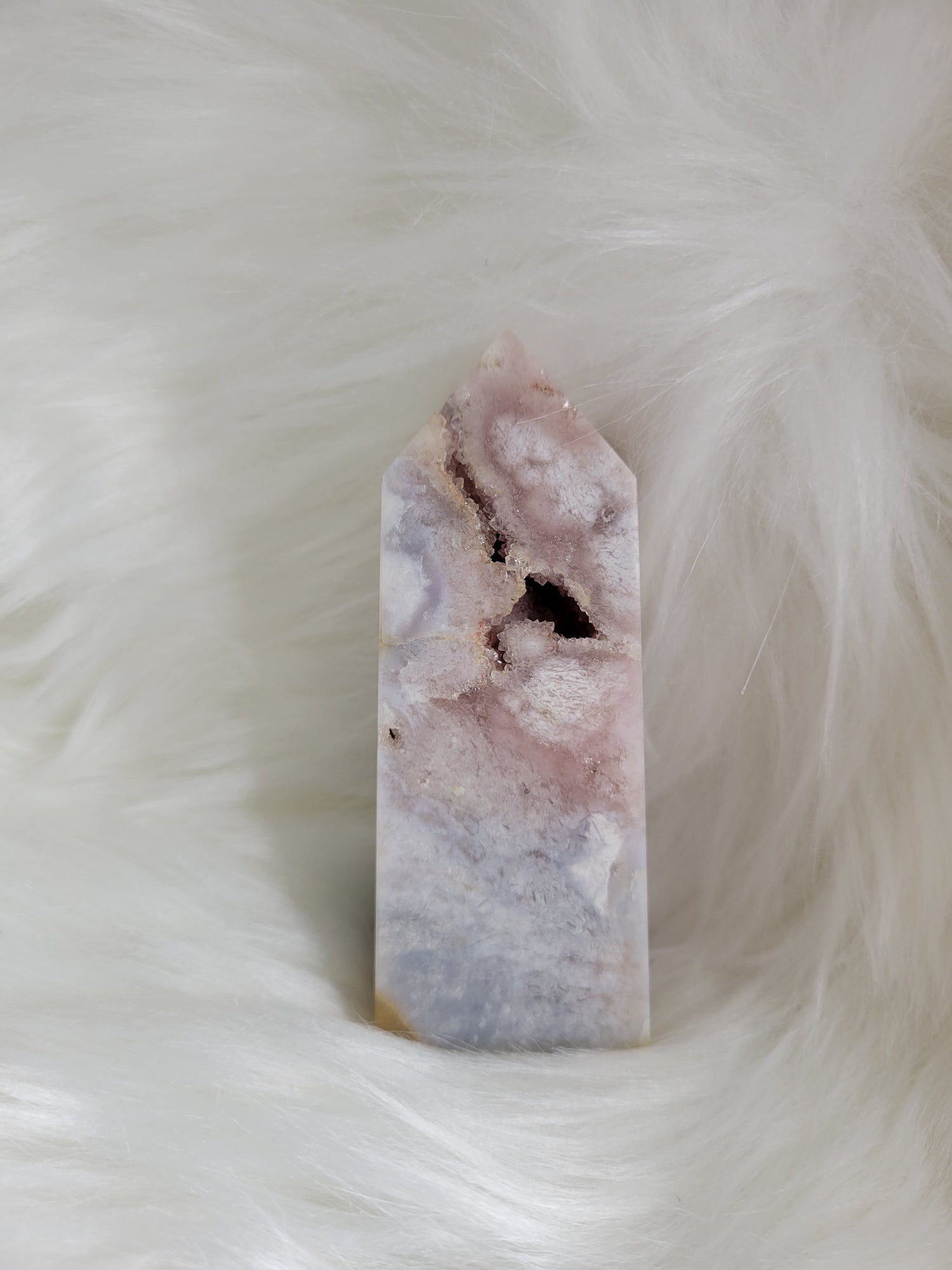 Pink Amythyst Flower Agate Tower