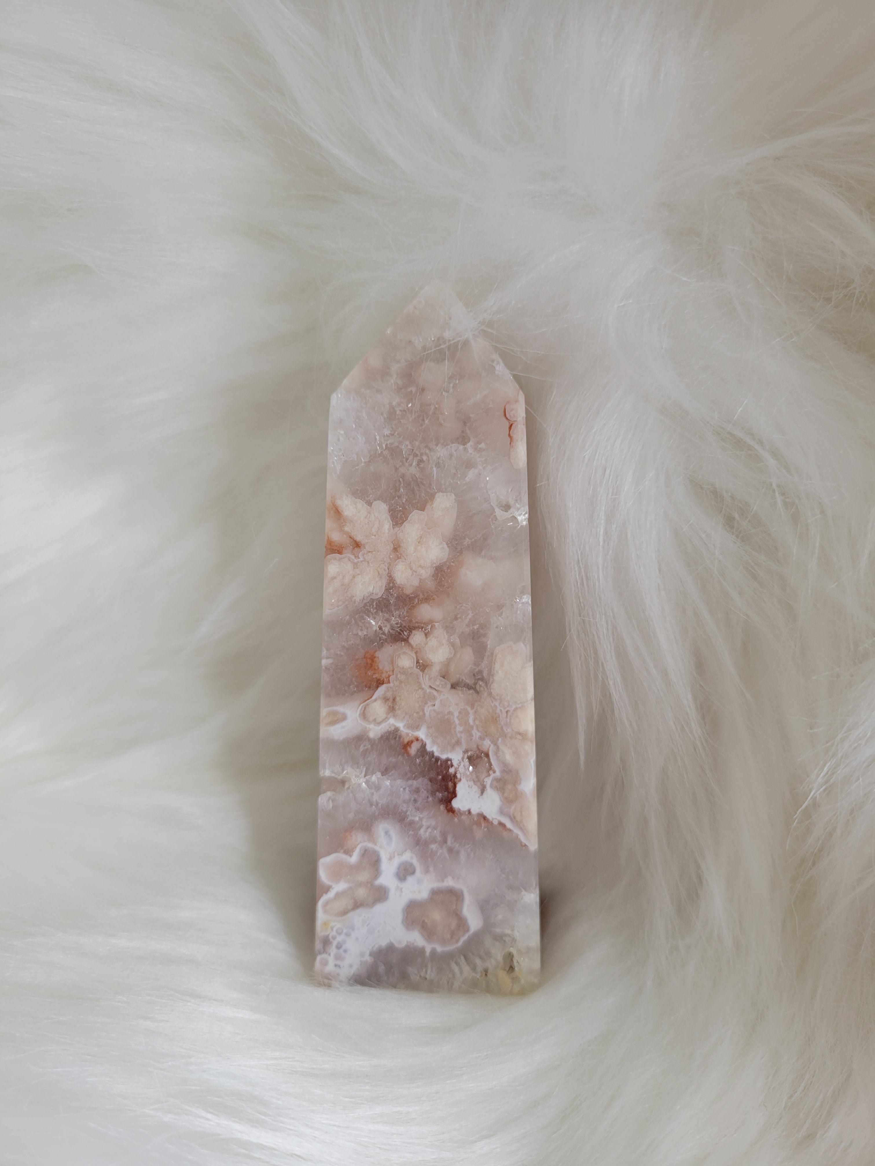 Pink Amythyst Flower Agate Tower