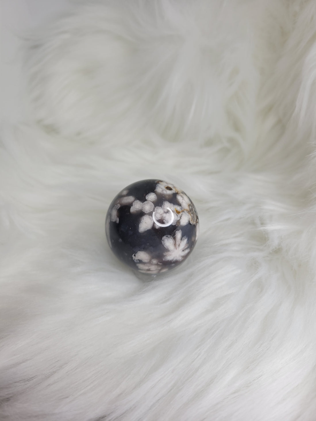 Flower Agate Sphere - Black