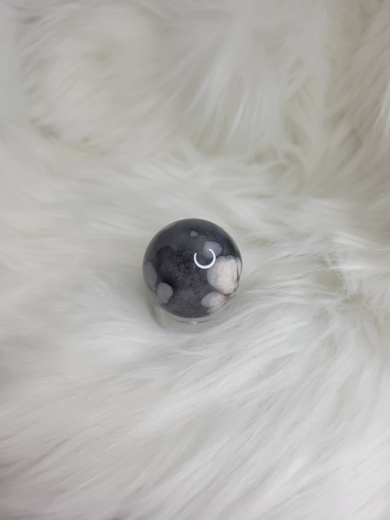 Flower Agate Sphere - Black