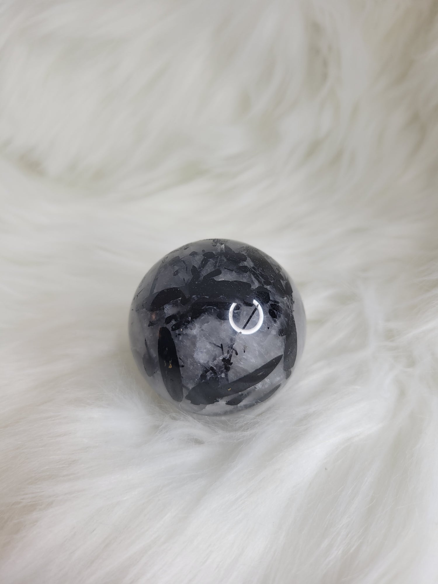 Rutilated Quartz Sphere - Black