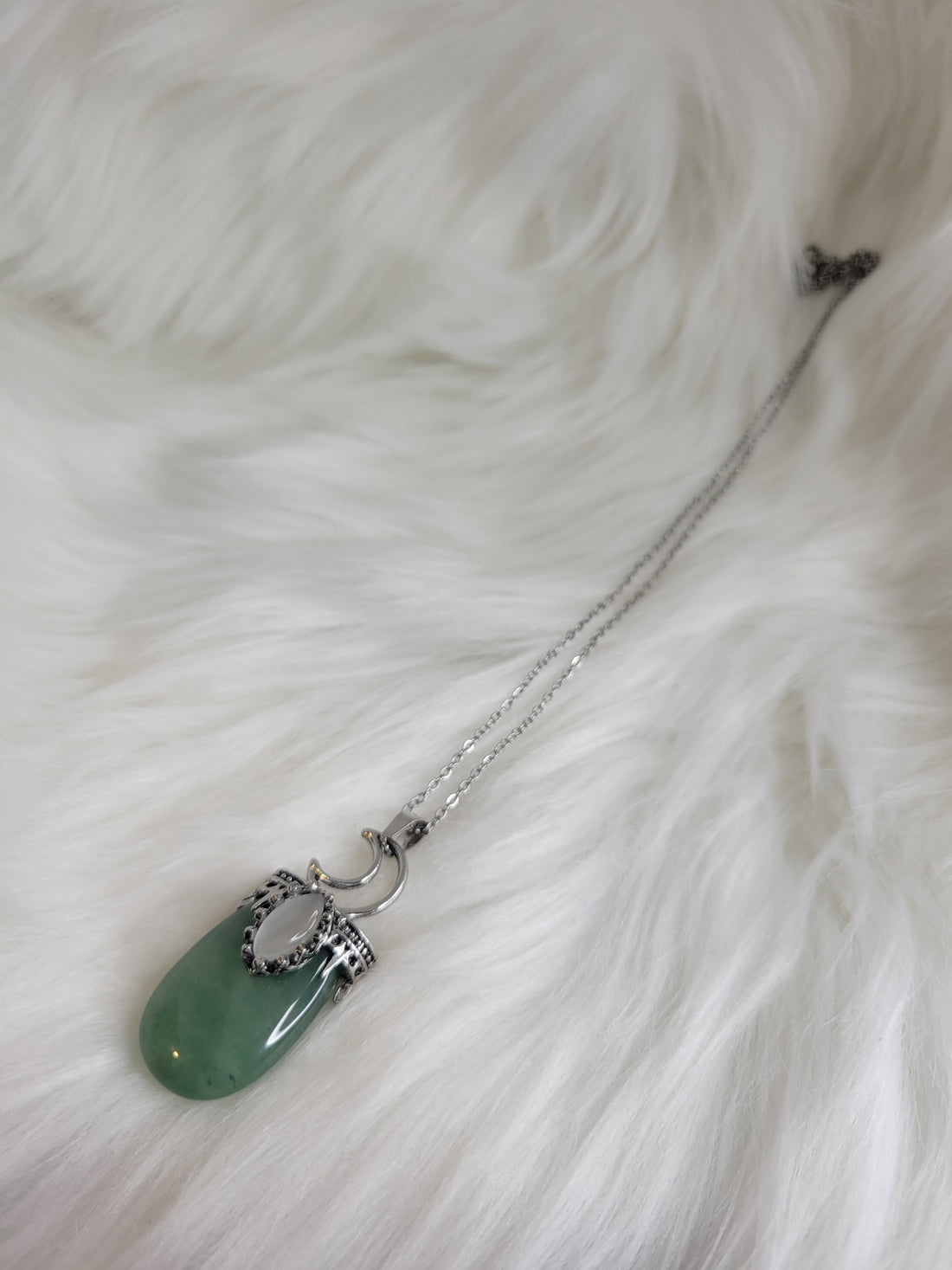 Green Aventurine Moon Necklac