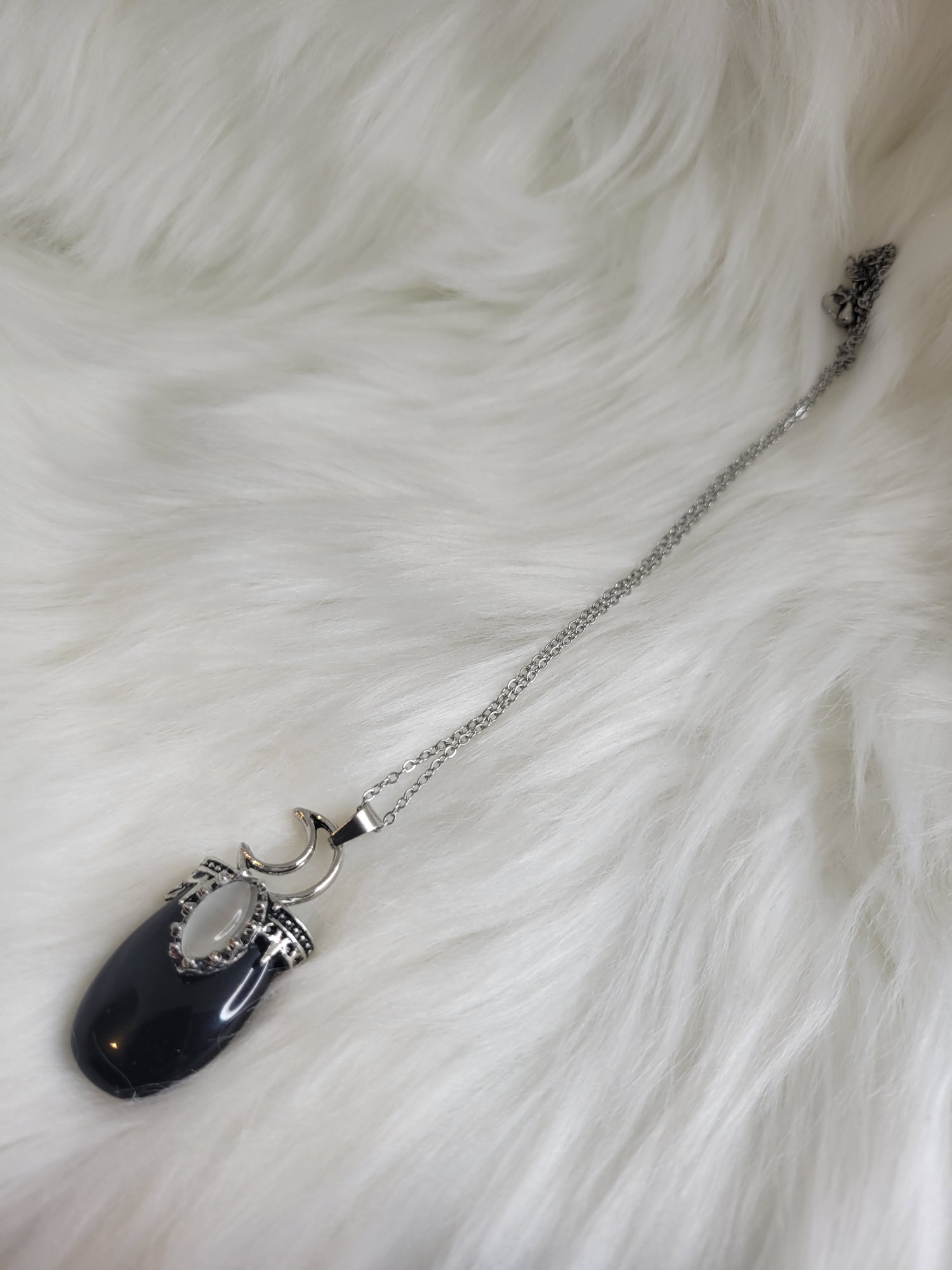 Black Obsidian Moon Necklace