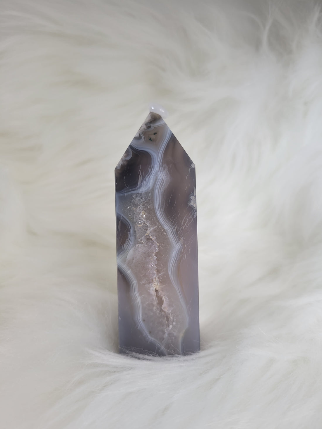 Flower Agate Tower - Black