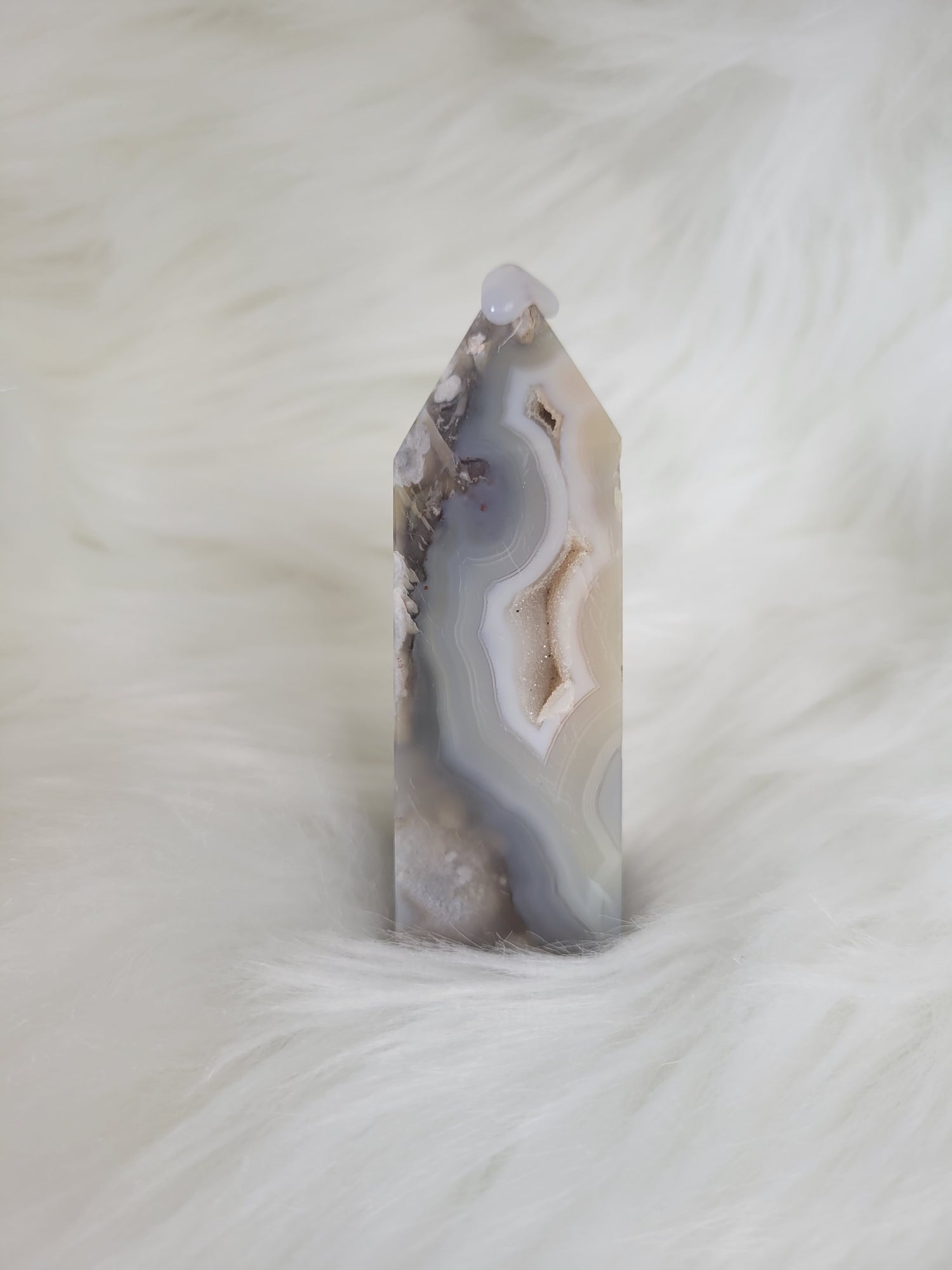 Flower Agate Tower - Black